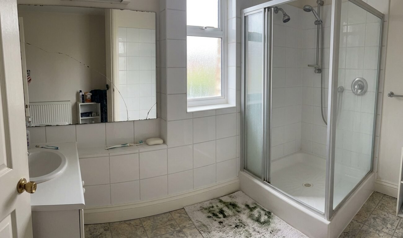 humedad y el moho en el baño