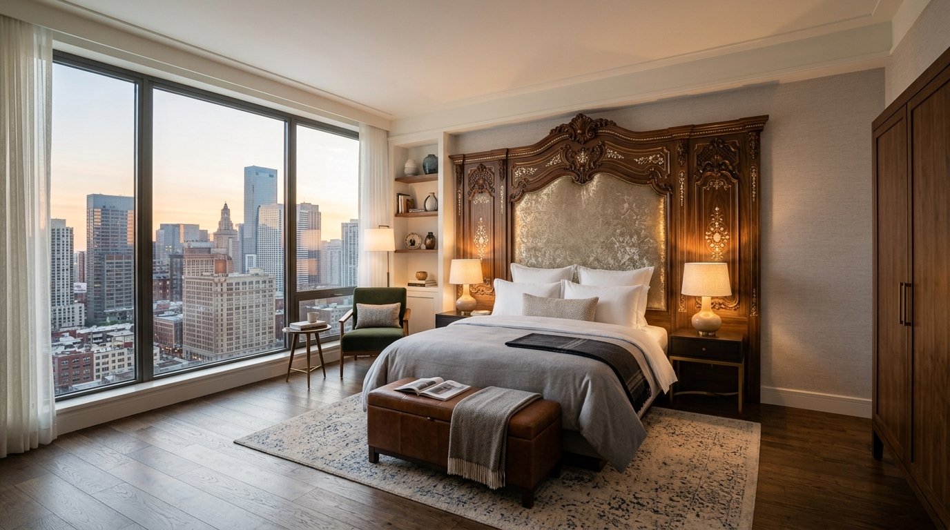 dormitorio inspirado en hoteles