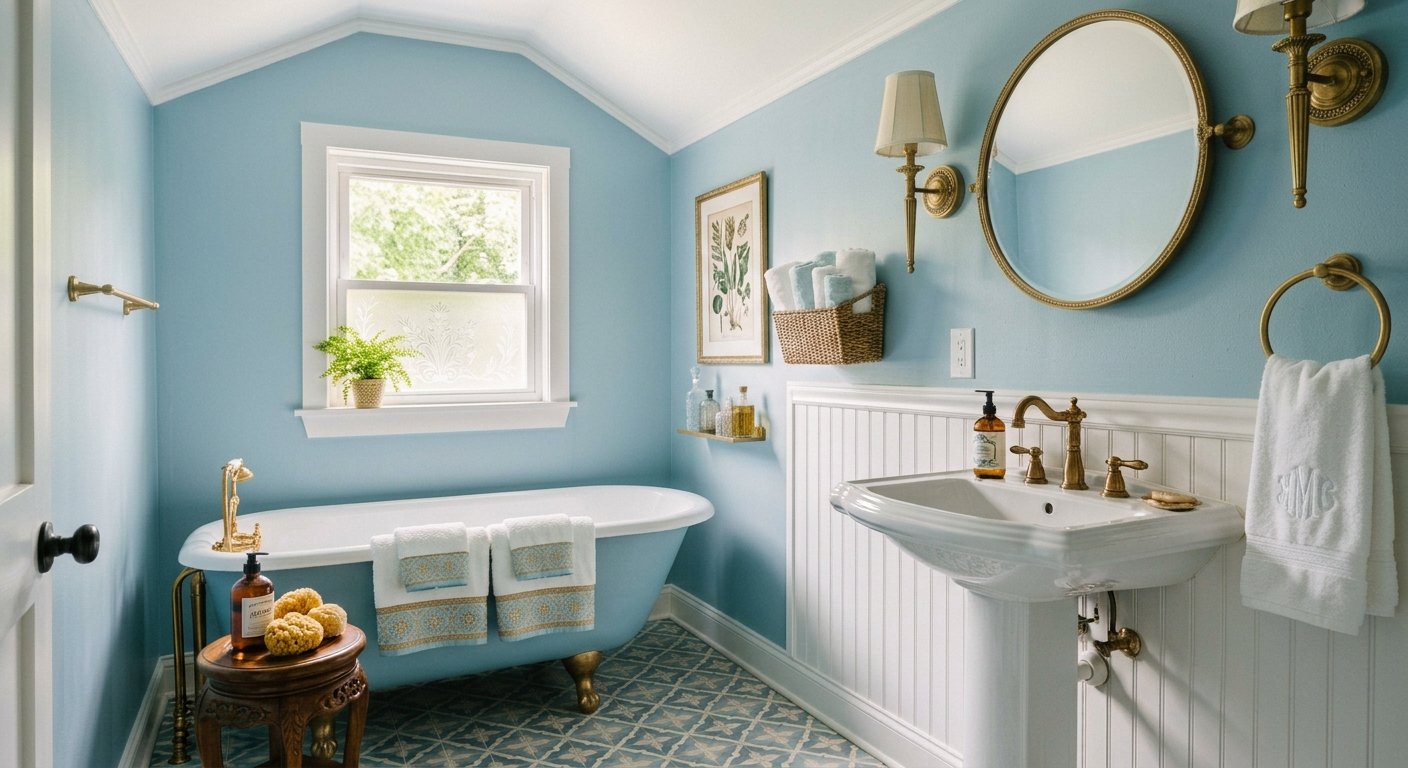 decora el baño con poco dinero así