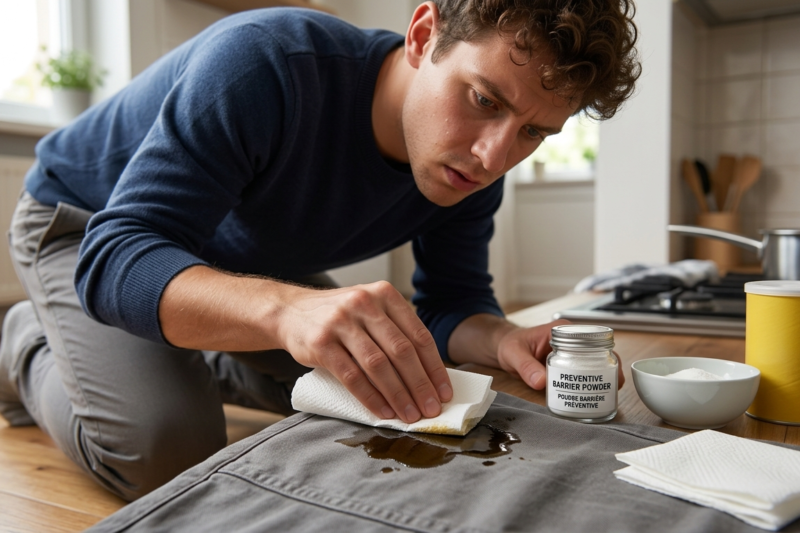 ¿Cómo quitar manchas de aceite en la ropa?