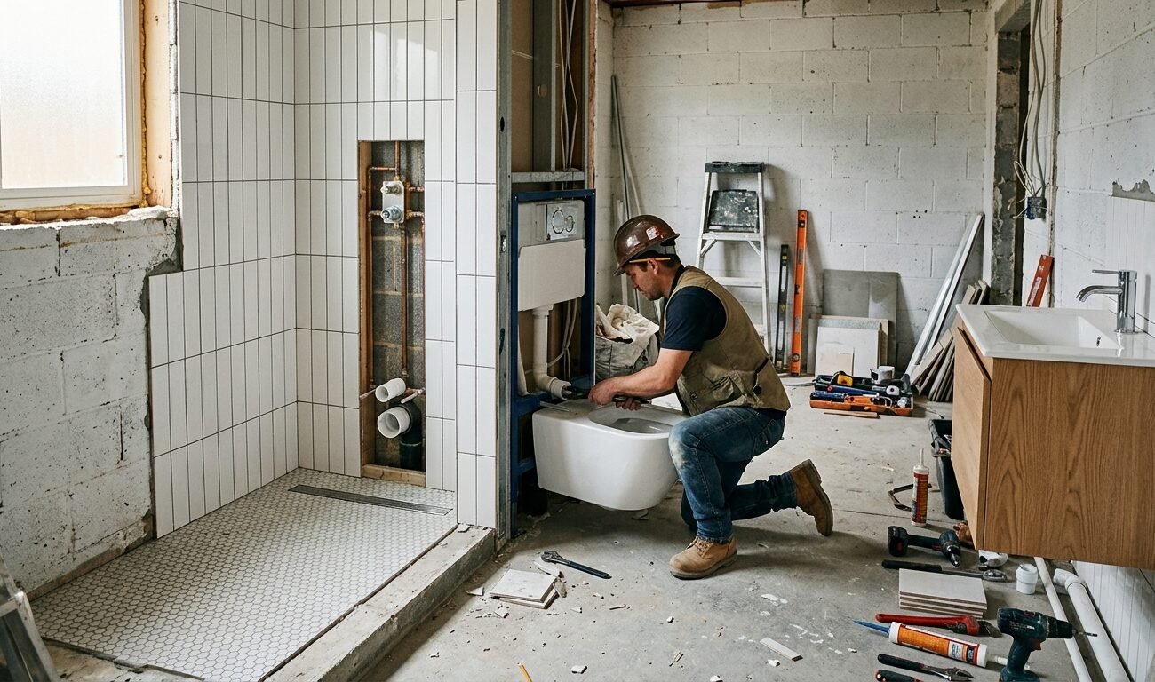 para montar un baño funcional desde cero hay que planificar y decidir