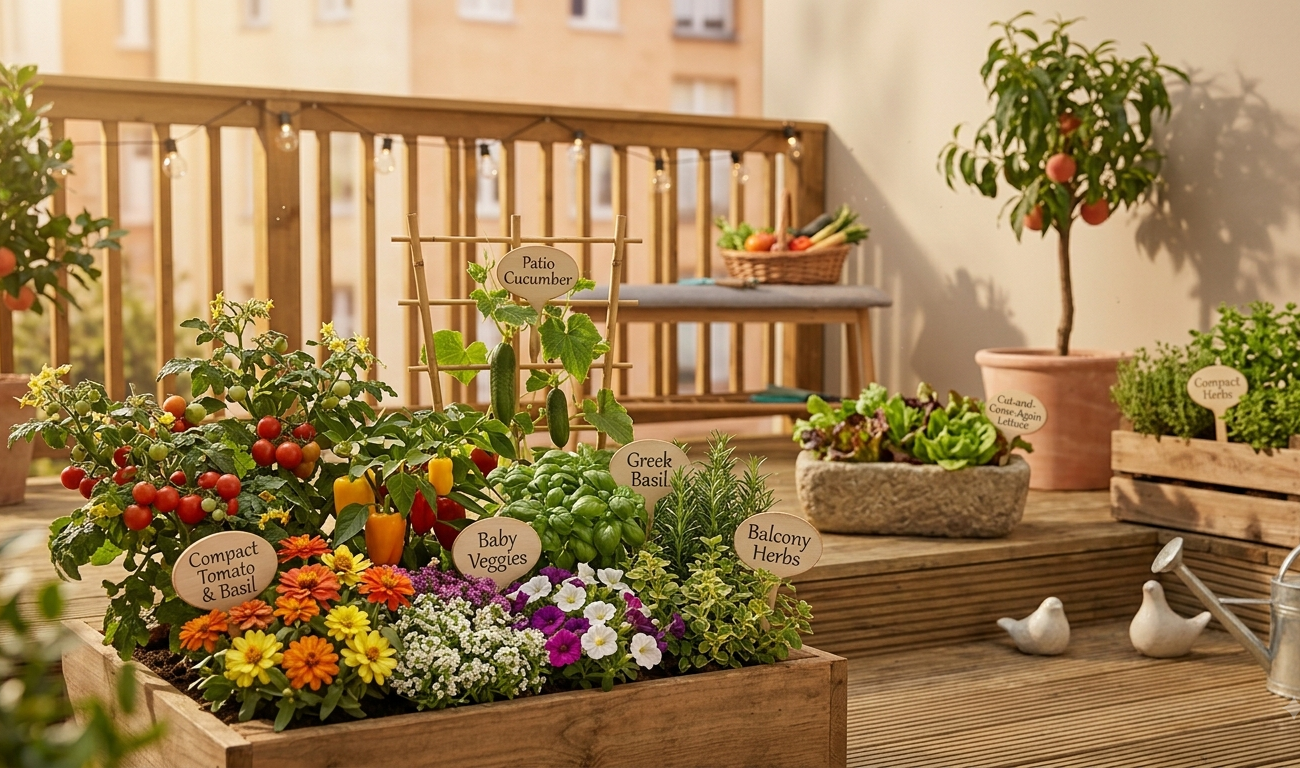 plantas en un jardín pequeño en verano