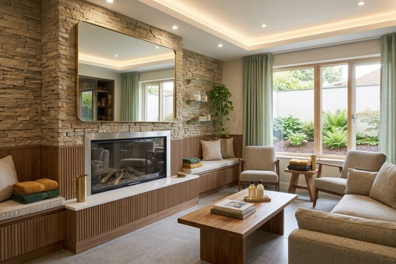 Ideas de salón con chimenea (real o decorativa)