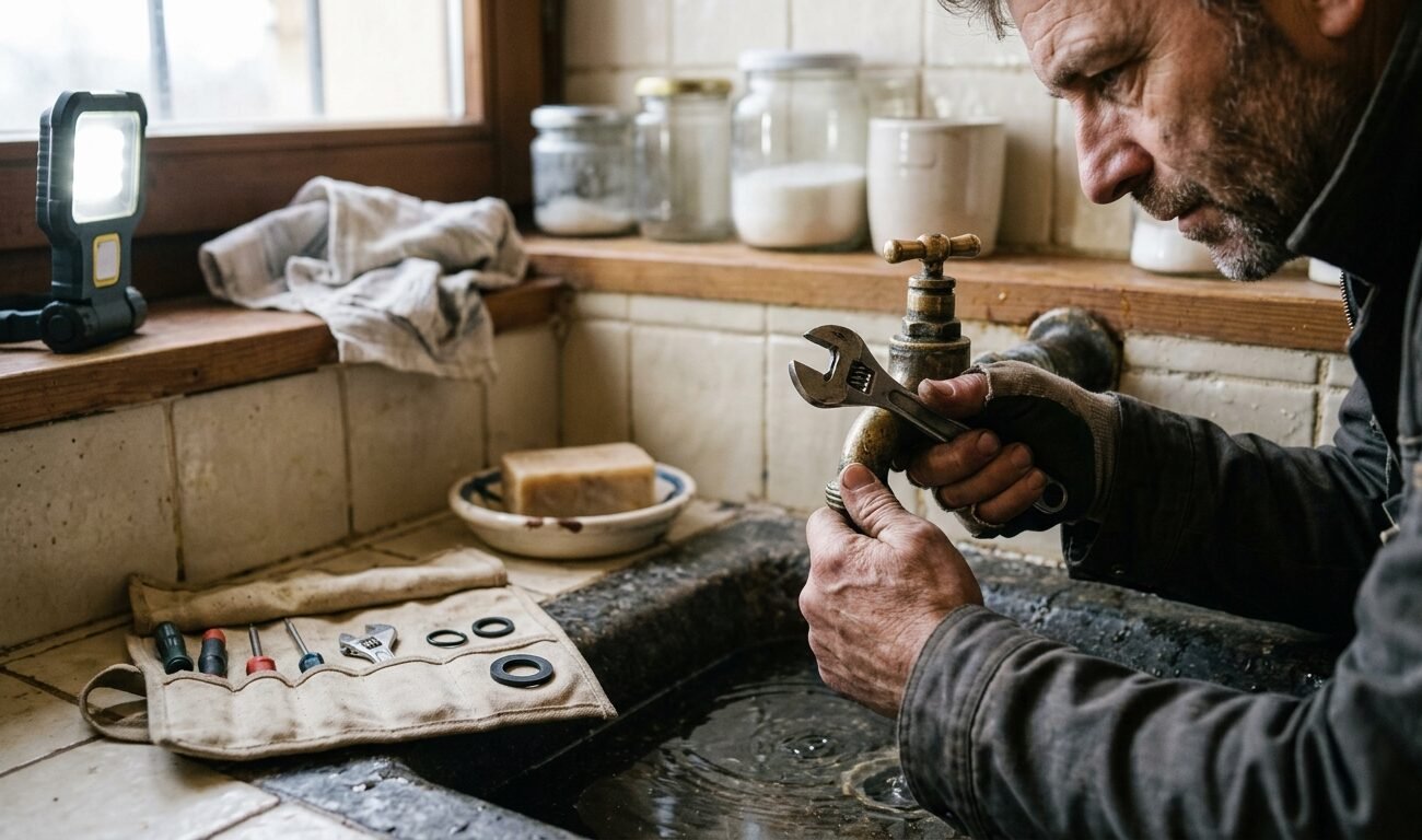 arreglar un grifo del baño que gotea