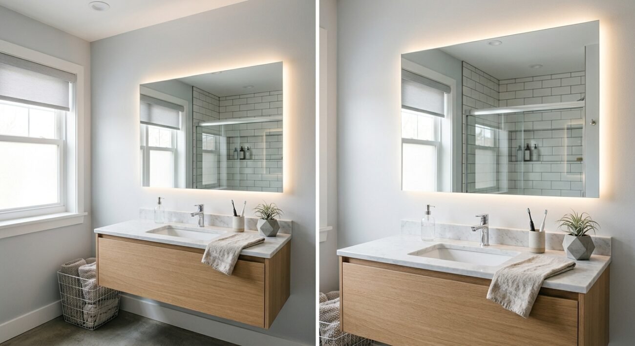 espejo del baño decorado