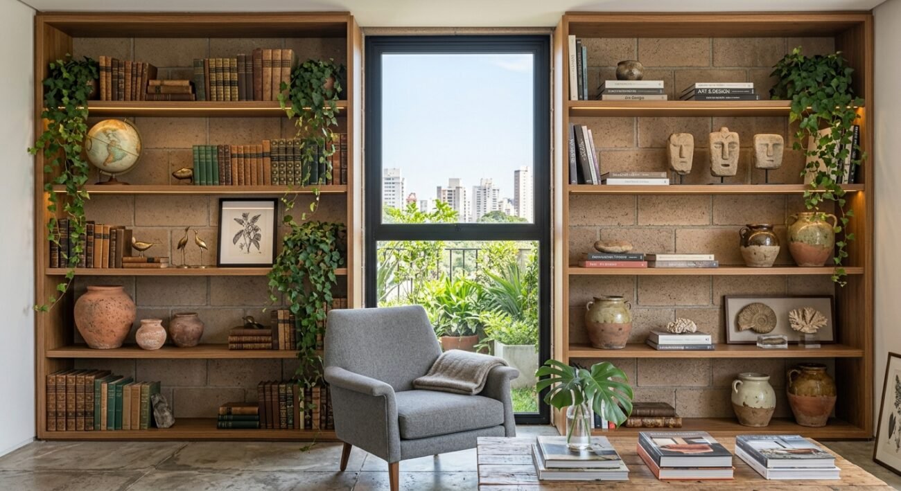 decorar las estanterías del salón