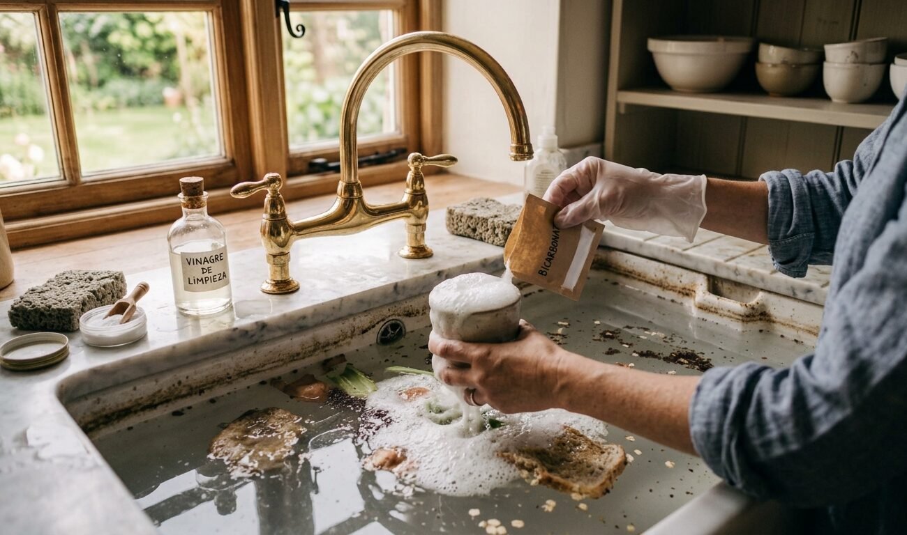 fregadero de la cocina atascado