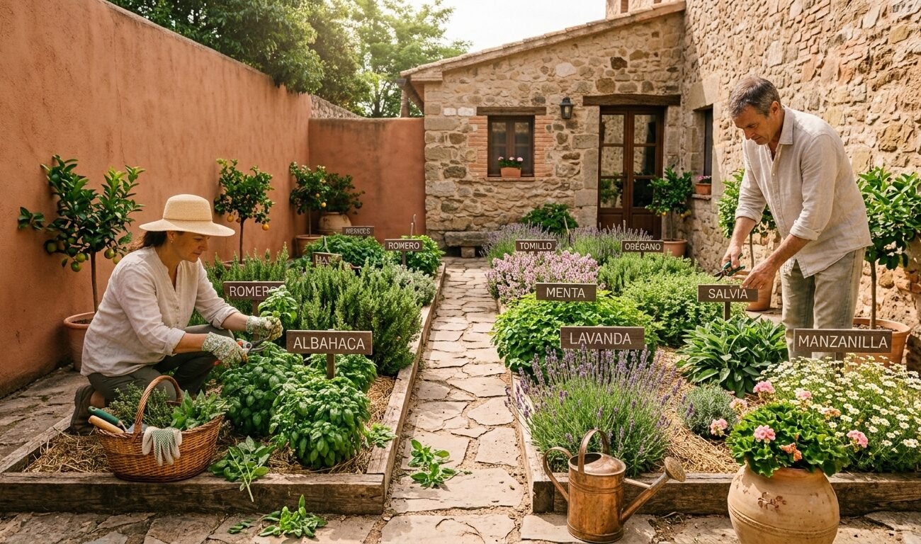huerto de hierbas aromáticas