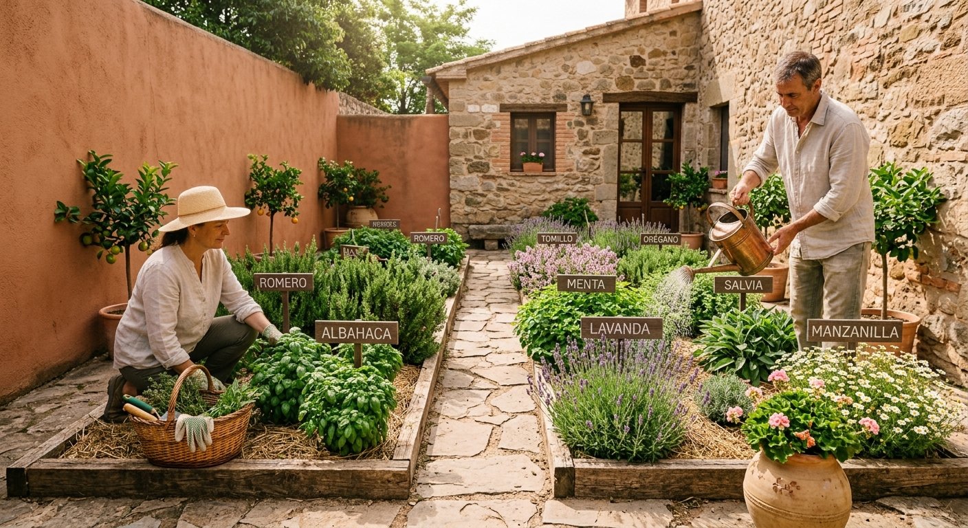 huerto de hierbas aromáticas