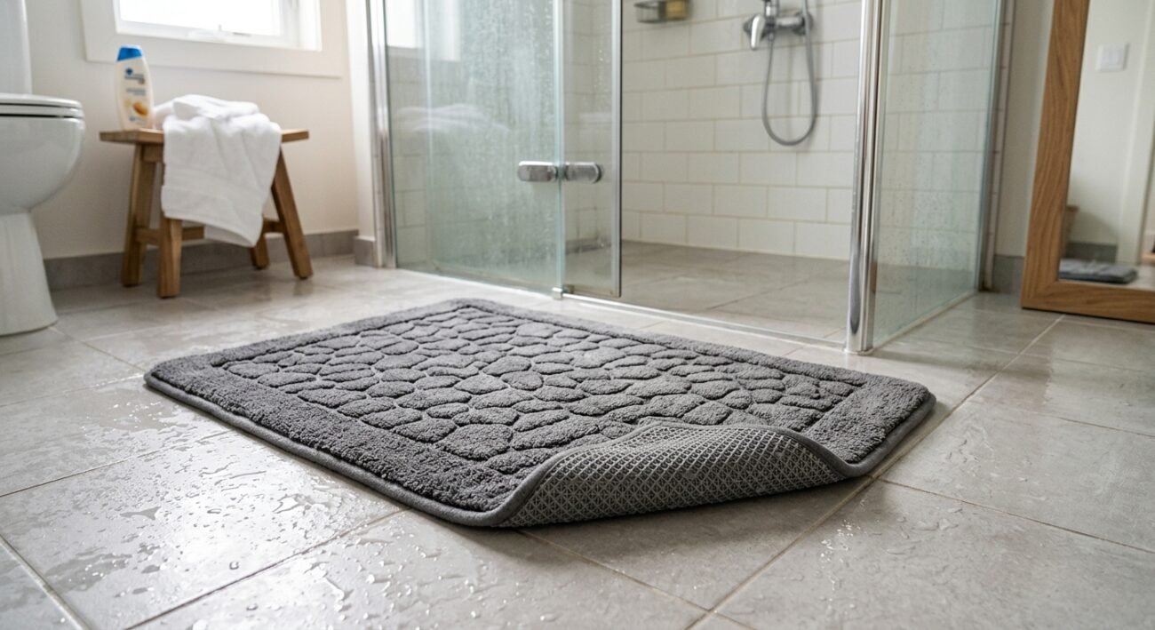 elegir alfombra de baño antideslizante
