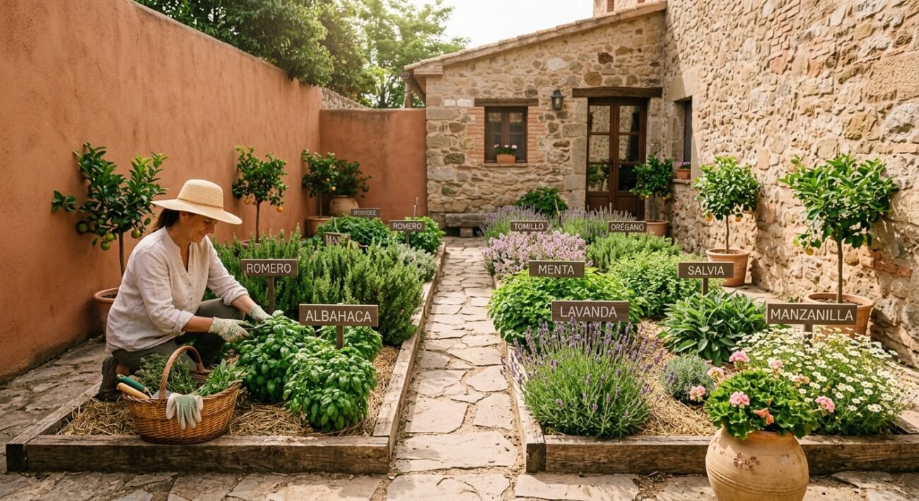 huerto de hierbas aromáticas